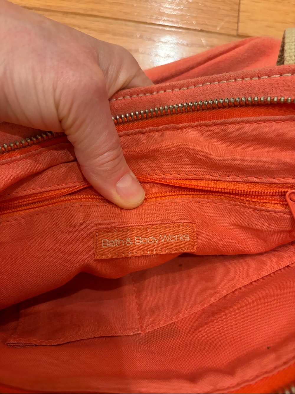 Bath and Body Works Coral Stripe Canvas Tote Bag - Women's Casual Handbag/Makeup - Picture 3 of 7